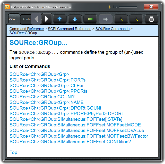 SCPI Command Menu